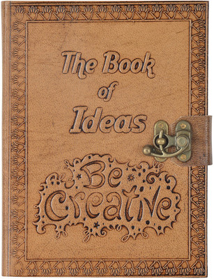

Hare Krishna Handicrafts Regular Diary(The Book of Ideas Emboss Leather handmade diary, Tan)