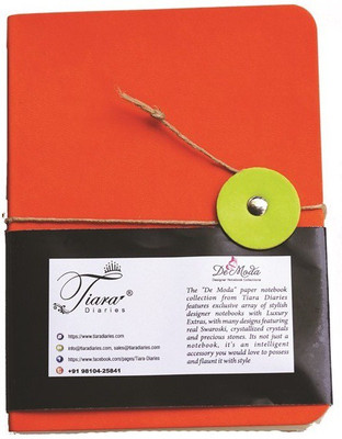 

Tiara Diaries A6 Notebook(Designer PU Jute Lockable, Orange)