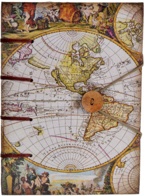 

Craft Play Regular Notebook(Map Print Special Binding with Button, Multicolor)