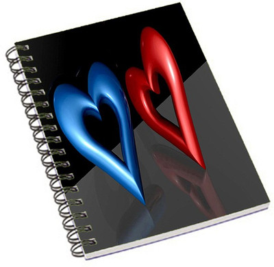 

Shopmania A5 Notebook(Red & blue Heart, Multicolor)