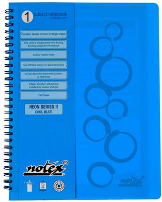 Notex B5 Diary(NEON SERIES - SINGLE SUBJECT NOTEBOOK, Blue)