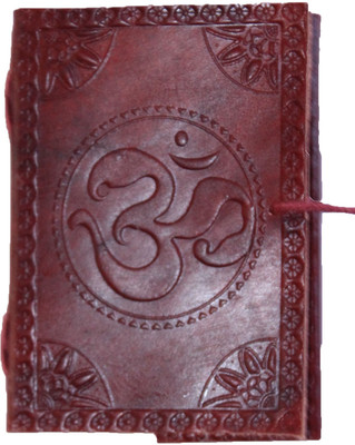 

Rstore Mini Journal(Handmade Om Print Leather Cover Diary With Flap (4x3 inch), Multicolor)
