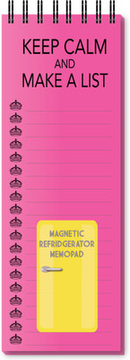 Nourish Keep Calm And Make A List Magnetic Refrigerator Regular Memo Pad Ruled 50 Pages(Pink)