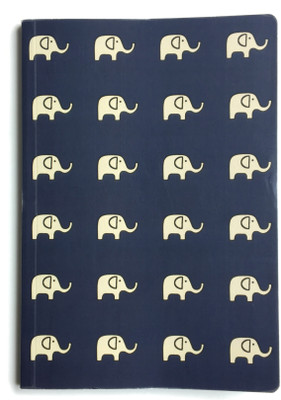 

TheDesignWiz A5 Notebook(Elephant Pattern Notebook, Blue, White)