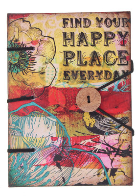 

Craft Play A5 Diary(Happy Place Special Binding Wth Button, Multicolor)
