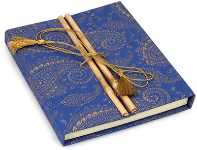 

Urvee Products B7 Diary(Handmade, Blue, Gold)
