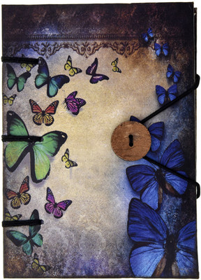 

Craft Play A5 Diary(Multi Butterfly with Button, Multicolor)