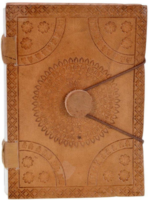 

Craft Play Regular Notebook(Leather Emboss With Button, Brown)