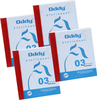 

Oddy Book-size Duplicate Books(1/6 Duplicate Note Book in 100 Sets, White, Pack of 4)