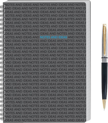

Luxor B5 Notebook(B5 Notebook With Ellese Gold Trim Ball Pen, Black)