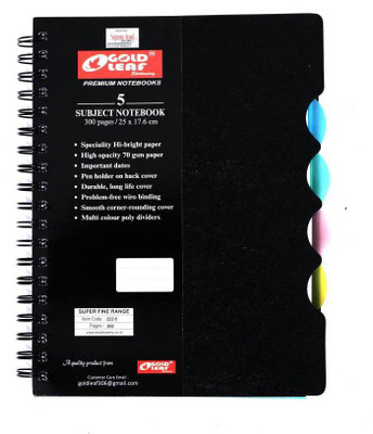 

Neo Gold Leaf B5 Notebook(5 Subject, Black)