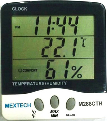 

MEXTECH M288CTH Digital Thermohygrometer Thermometer(White & Black)