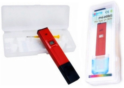 

RS Digital Ph Meter with Plastic Box Digital Hanna Ph Meter Thermometer(Red)
