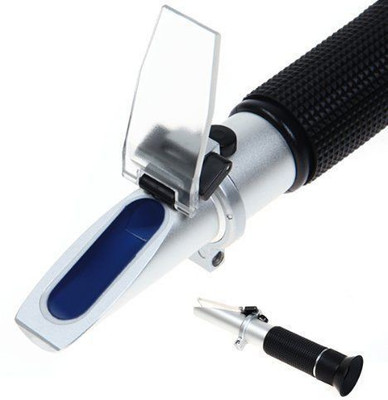 

RS Brix Refractometer 28-62ATC Brix Refractometer for Beer Wine CNC Fruit, Black Thermometer(Silver Black)