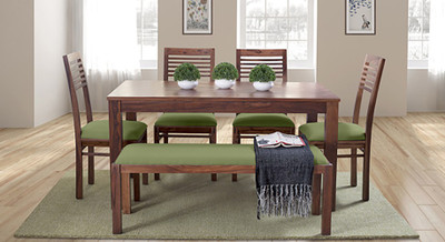 

Urban Ladder Oribi Upholstered Solid Wood Dining Chair(Set of 2, Finish Color - Teak)