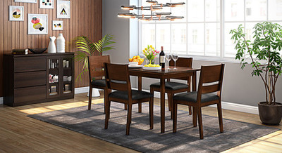 

Urban Ladder Cabalo Leatherette Engineered Wood Dining Chair(Set of 2, Finish Color - Dark Walnut)