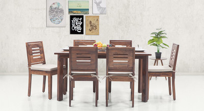 

Urban Ladder Capra (With Removable Cushions) Solid Wood Dining Chair(Set of 2, Finish Color - Teak)