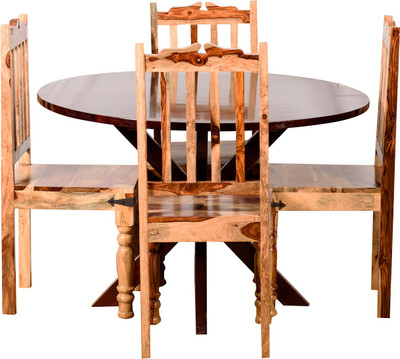 

Induscraft Solid Wood 4 Seater Dining Set(Finish Color - Brown)