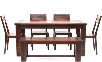 

Tezerac Solid Wood 6 Seater Dining Set(Finish Color - Brown)
