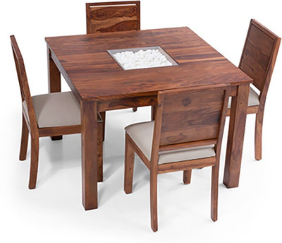 

Urban Ladder Brighton Square - Oribi Solid Wood 4 Seater Dining Set(Finish Color - Teak)
