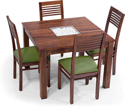 

Urban Ladder Brighton Square - Zella Solid Wood 4 Seater Dining Set(Finish Color - Teak)