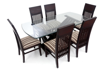 

Furnicity Engineered Wood 6 Seater Dining Set(Finish Color - Brown)