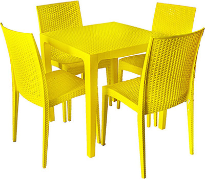 

Cello Plastic 4 Seater Dining Set(Finish Color - Yellow)