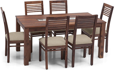 

Urban Ladder Brighton - Zella Solid Wood 6 Seater Dining Set(Finish Color - Teak)