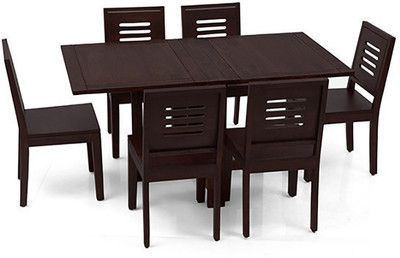 

Urban Ladder Danton 3 - to - 6 Extendable - Capra Solid Wood 6 Seater Dining Set(Finish Color - Mahogany)