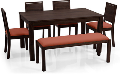 Urban Ladder Arabia Oribi Bench Solid Wood 6 Seater Dining Set