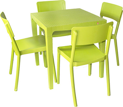 

Cello Plastic 4 Seater Dining Set(Finish Color - Green)