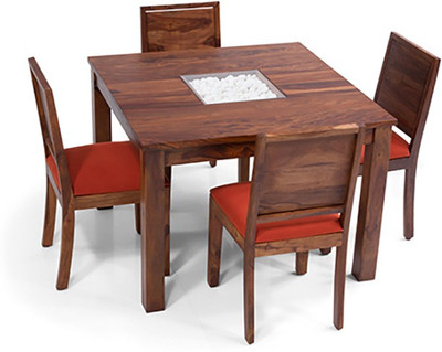 

Urban Ladder Brighton Square - Oribi Solid Wood 4 Seater Dining Set(Finish Color - Teak)