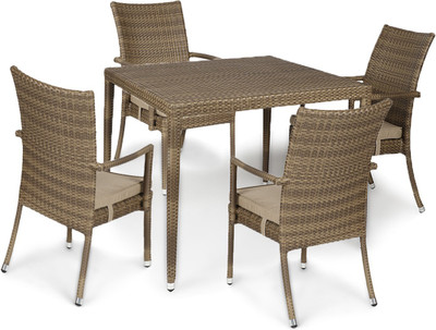 

Svelte Metal 4 Seater Dining Set(Finish Color - Brown)