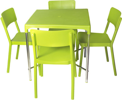 

Cello Plastic 4 Seater Dining Set(Finish Color - Green)