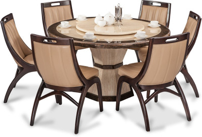

Durian FENG/35404 Stone 6 Seater Dining Set(Finish Color - Beige)