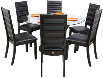 

Parin Glass 6 Seater Dining Set(Finish Color - black)