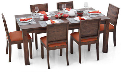 

Urban Ladder Arabia XL - Oribi Solid Wood 6 Seater Dining Set(Finish Color - Teak)
