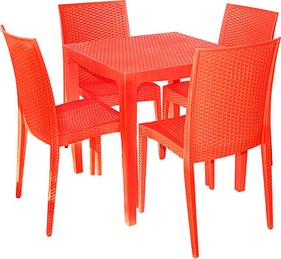 

Cello Plastic 4 Seater Dining Set(Finish Color - Red)