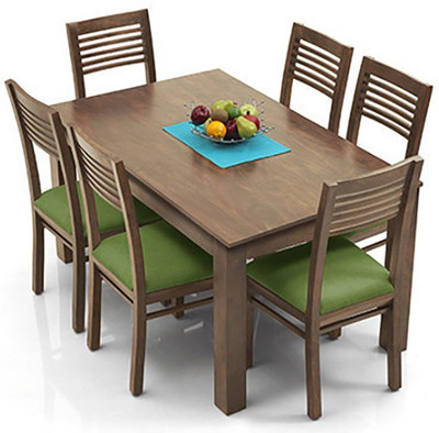 

Urban Ladder Arabia - Zella Solid Wood 6 Seater Dining Set(Finish Color - Teak)