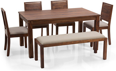 

Urban Ladder Arabia - Oribi - Bench Solid Wood 6 Seater Dining Set(Finish Color - Teak)