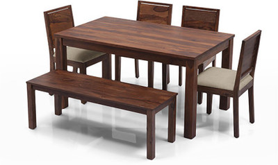 Urban Ladder Arabia - Oribi - Bench Solid Wood 6 Seater Dining Set(Finish Color - Teak)
