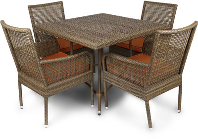 

Svelte Metal 4 Seater Dining Set(Finish Color - Brown)