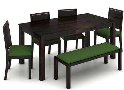 

Urban Ladder Arabia XL Storage - Oribi With Upholstered Bench Solid Wood 6 Seater Dining Set(Finish Color - Mahogany)