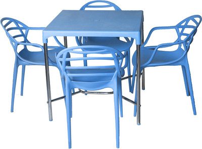 

Cello Plastic 4 Seater Dining Set(Finish Color - Blue)