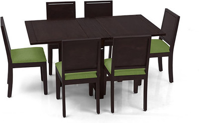 

Urban Ladder Danton 3 - to - 6 Extendable - Oribi Solid Wood 6 Seater Dining Set(Finish Color - Mahogany)