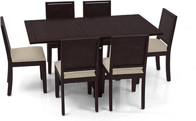 

Urban Ladder Danton 3 - to - 6 Extendable - Oribi Solid Wood 6 Seater Dining Set(Finish Color - Mahogany)