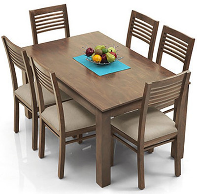 

Urban Ladder Arabia - Zella Solid Wood 6 Seater Dining Set(Finish Color - Teak)