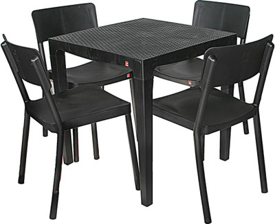 

Cello Plastic 4 Seater Dining Set(Finish Color - Black)