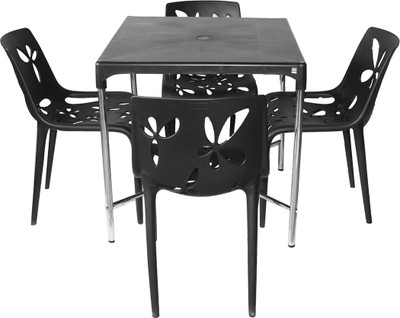 

Cello Plastic 4 Seater Dining Set(Finish Color - Black)