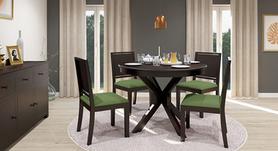 

Urban Ladder Liana Round - Oribi Solid Wood 4 Seater Dining Set(Finish Color - Mahogany)